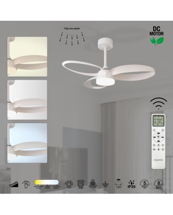 INFINITY FAN * Ventilador BLANCO LED 20W-3000K-5000K